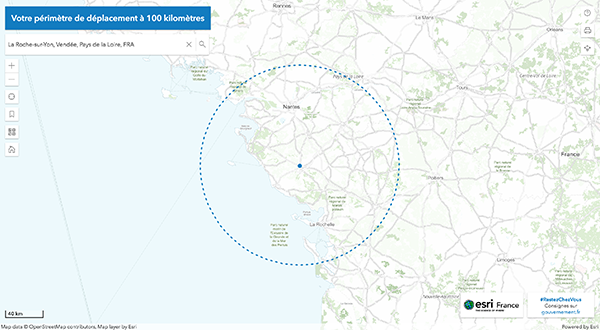 [COVID-19] Vendée - Calculez le périmètre de 100 km