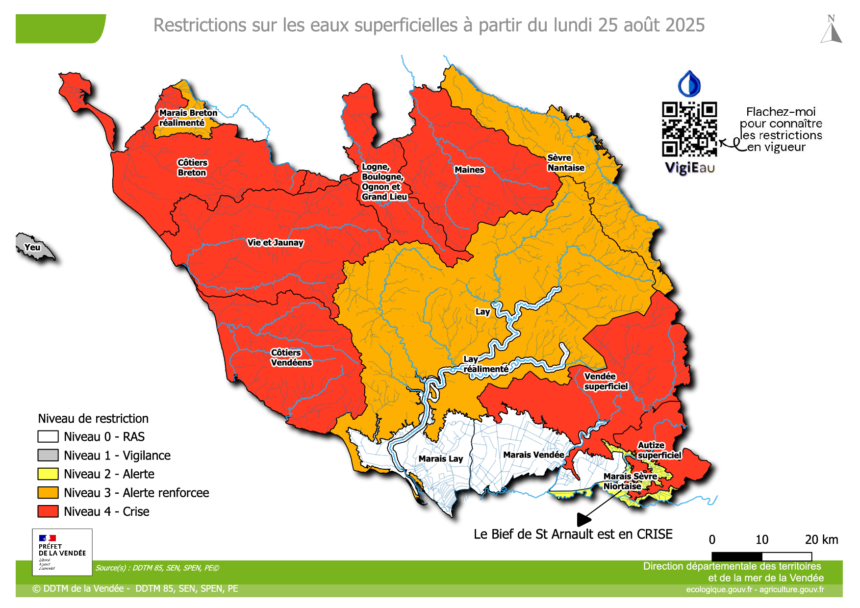 Eau : pas de nouvelles restrictions en Vendée