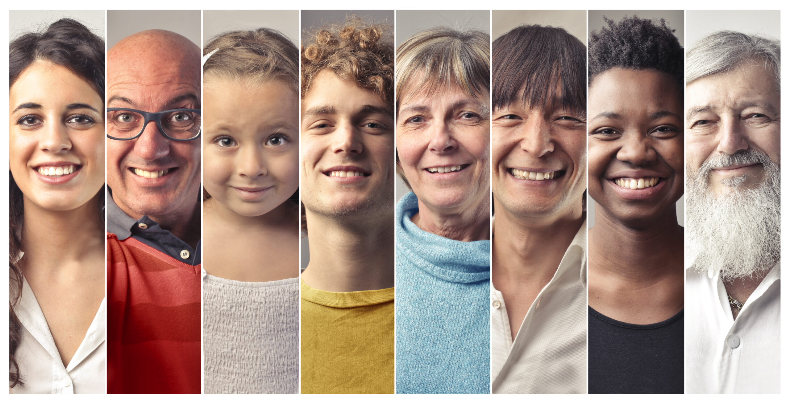 Collage of smiling people