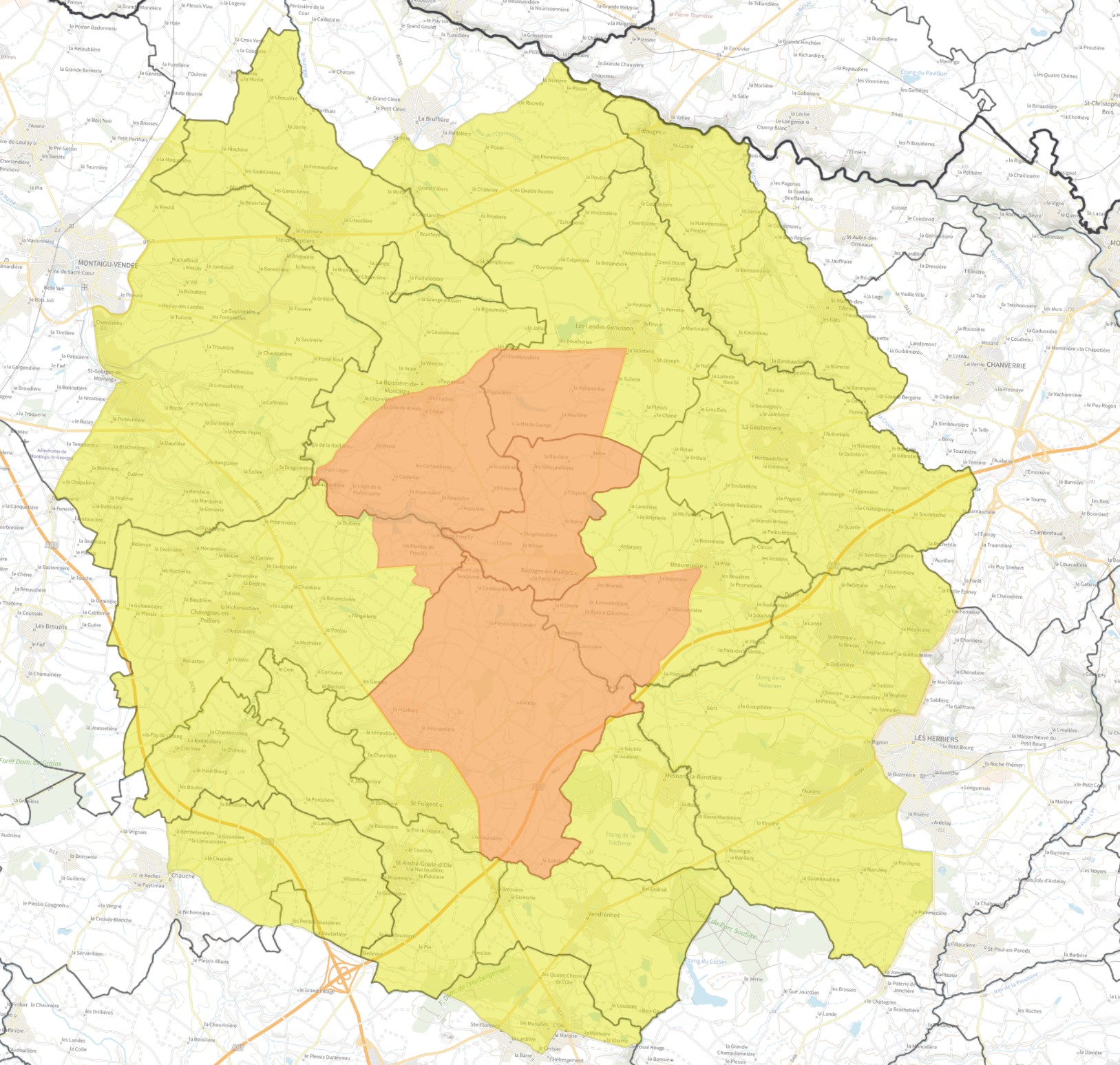 Influenza aviaire : évolution de la zone réglementée EST (ZR3) – La Boissière de Montaigu