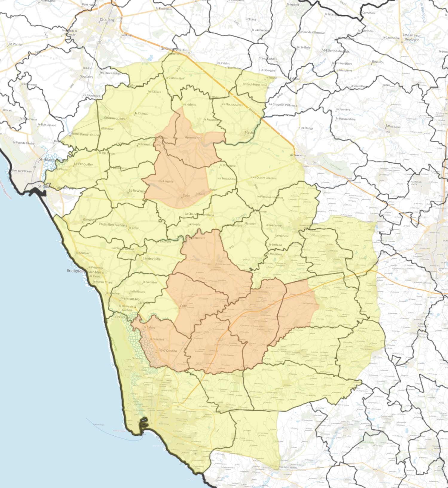 Influenza aviaire : évolution de la zone réglementée sur l’ouest de la Vendée